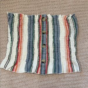 Striped Button-Front Cropped Tube Top *BUNDLE*